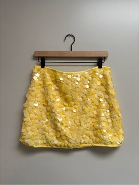 Zara yellow sequins skirt